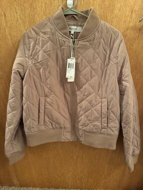 Workshop Republic Clothing Quilted Bomber Jacket - Dusty Mauve